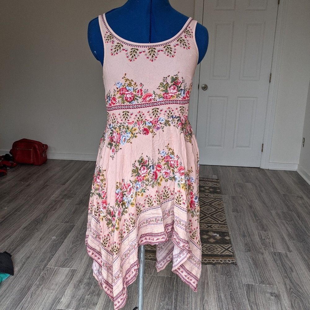Pink Floral Short Dress